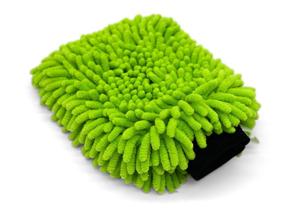 The Collection Chenille Wash Mitt Lime Green